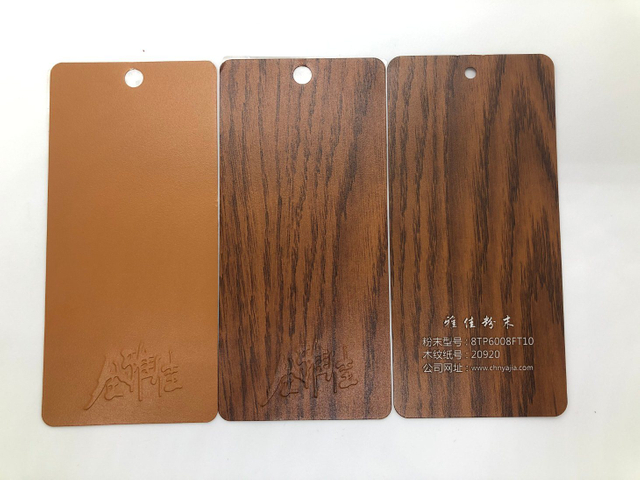 Factory Wood Grain Thermosetting Polyester Wood Heat Transfer Powder Coating RoHS ISO Certificate
