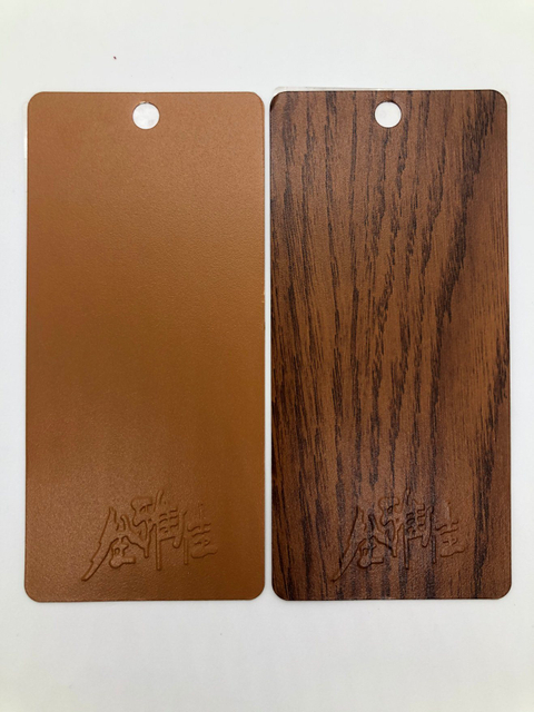 Customized Wood Grain Texture Polyester Powder Coating Ros ISO Certificate Wood Heat Transfer Powder Coating